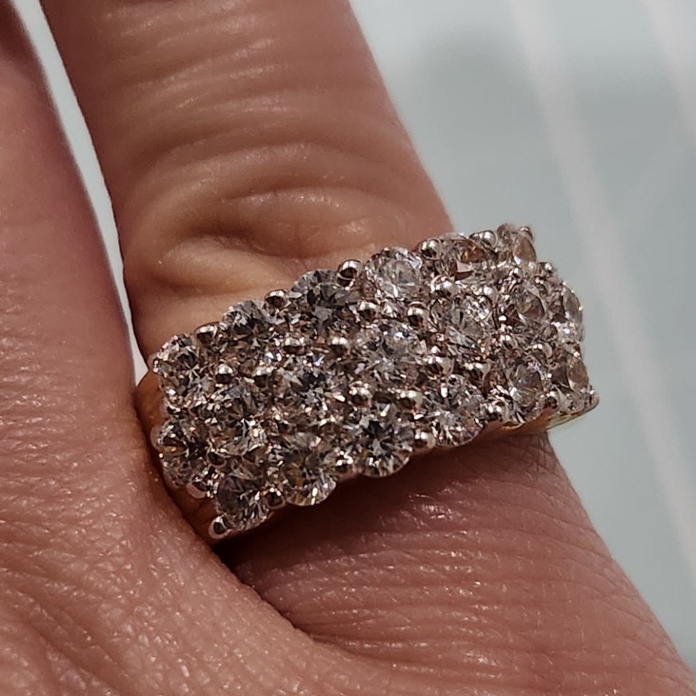 JTV Swarovski Zirconia Luxe Gold Plated Sterling Silver Ring Size 5